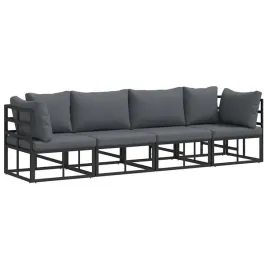 zestaw-sof-na-ogrod-z-poduszka-4-pcs-czarny-aluminium
