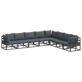 zestaw-sof-na-ogrod-z-poduszka-8-pcs-czarny-aluminium