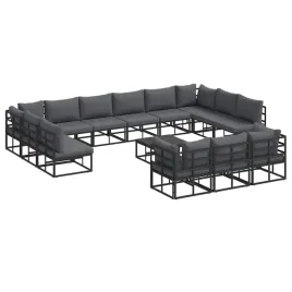 zestaw-sof-na-ogrod-z-poduszka-14-pcs-czarny-aluminium