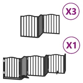 skladana-bramka-dla-psa-z-drzwiami-15-paneli-czarna-750-cm