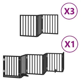 skladana-bramka-dla-psa-z-drzwiami-15-paneli-czarna-750-cm