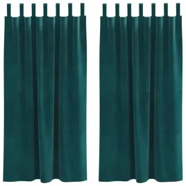 zaslony-z-zaslonami-2-pcs-ciemnozielony-140-x-175-cm-aksamit