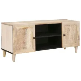 szafka-pod-telewizor-bialy-105-x-33-x-46-cm-lite-drewno-mango