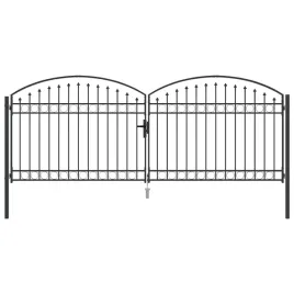 bramka-ogrodzeniowa-z-blokada-szary-400-x-150-cm-stal