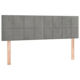 zaglowek-lozka-aksamitny-regulowany-jasnoszary-144x5x78-88-cm