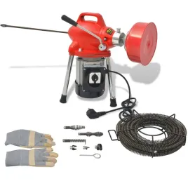 maszyna-czyszczaca-rury-250w-z-zestawem-spiral-i-glowic-czerwono-czarna