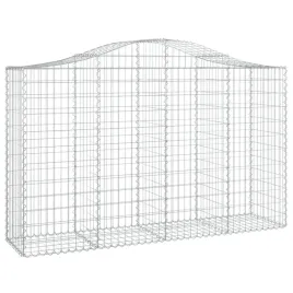 kosz-gabionowy-dekoracyjny-izolujacy-dzwieki-200x50x120-140-cm-srebrny