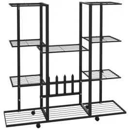 kwietnik-zelazny-z-kolkami-i-polka-czarny-945x245x915-cm