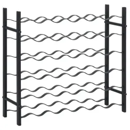 stojak-na-36-butelek-wina-zelazo-czarny-64x22x585-cm