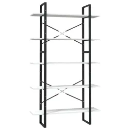 zestaw-bialych-regalow-na-ksiazki-drewno-sosnowe-i-metal-100x30x105