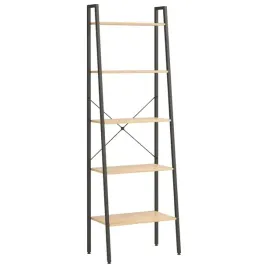 stojacy-regal-drabinowy-5-poziomowy-jasnobrazowy-i-czarny-56x35x174-cm