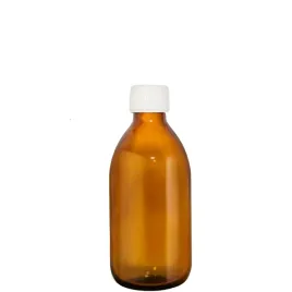 butelka-szklana-250ml-brazowa-z-nakretka-pp-biala