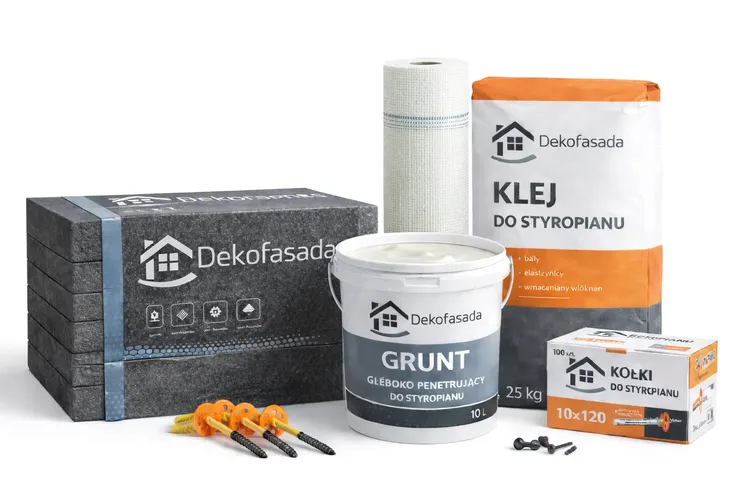 Kompletny zestaw na ocieplenie domu 170 m² styropian grafitowy EPS 033 10cm