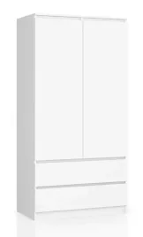 szafa-dwudrzwiowa-90-cm-sypialnia-2-drzwi-2-szuflady-4-polki-pojemna-biala
