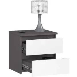 szafka-nocna-niska-cl2-40-cm-2-szuflady-sypialnia-mala-grafit-szary-biala