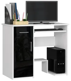 biurko-klasyczne-pod-komputer-90-cm-biale-czarne