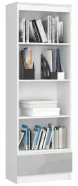 regal-60-4-polki-1-szuflada-bialy-metalik-polysk