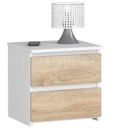 maly-stolik-nocny-bialy-sonoma-2-szuflady-40-cm