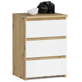 waska-szafka-nocna-dab-biala-z-3-szufladami-40-cm
