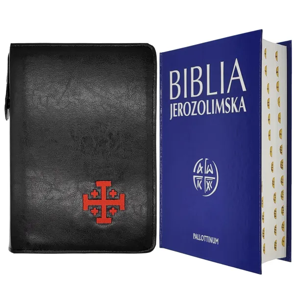 Biblia Jerozolimska skóra ekologiczna złocone brzegi paginatory Duże wydani