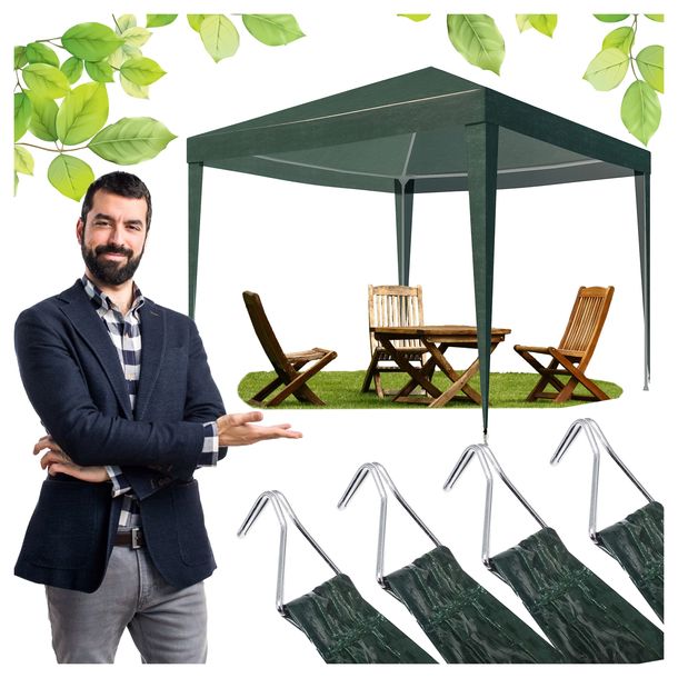Dach DO Pawilonu Ogrodowego 3x3m PE Green do Namiotu na Altanę Na Taras