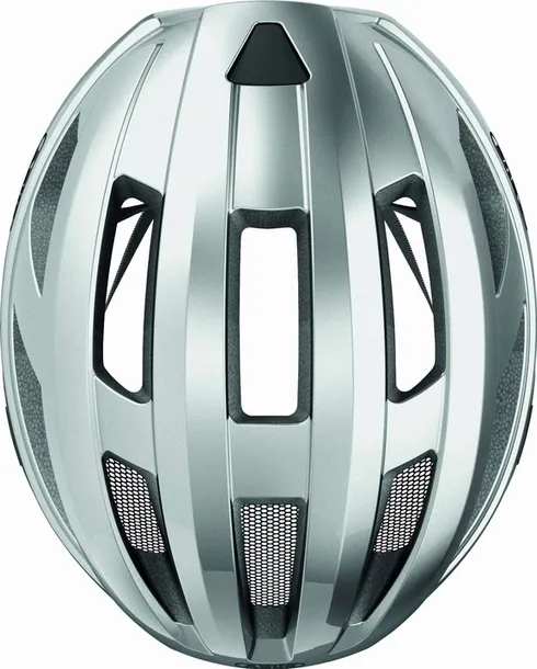 kask-rowerowy-abus-macator-gleam-silver-m-cechy-dodatkowe-daszek-otwory-wentylacyjne-regulacja-rozmiaru-regulowane-paski-siatka-przeciwko-owadom