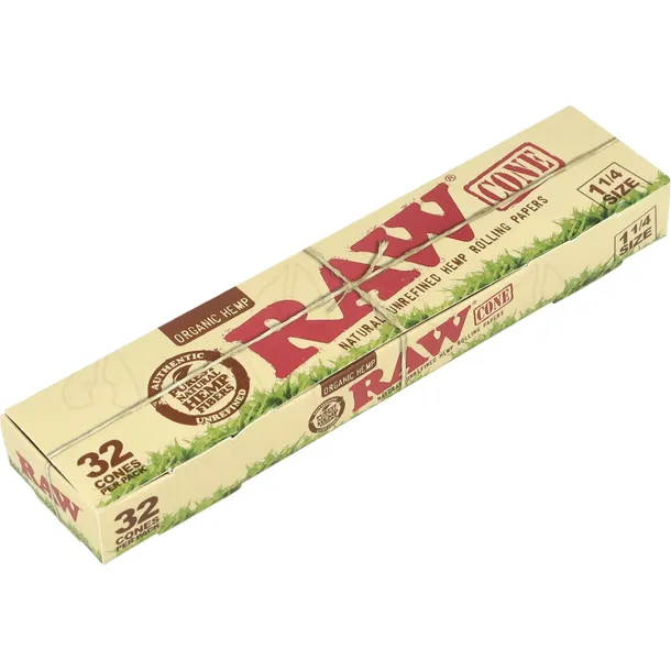Skręcone Bletki RAW Organic Prerolled Cone 1 1/4 BOX 32 szt.