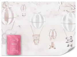 fototapeta-dla-dzieci-zwierzatka-mis-slon-balony-chmury-styl-boho-450x315