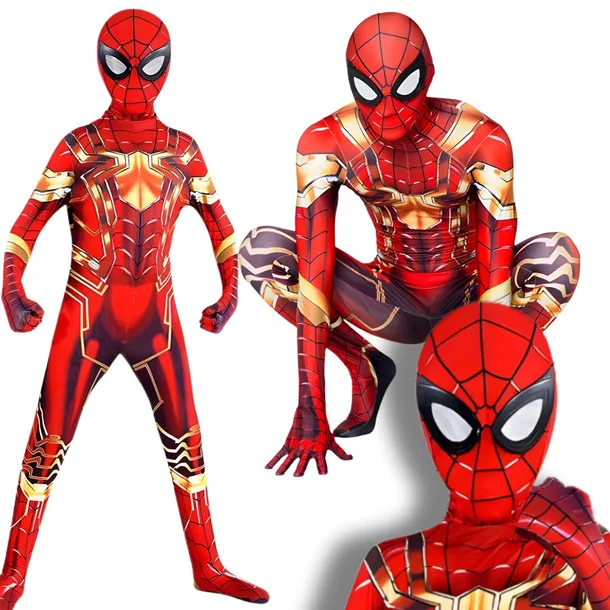 KOSTIUM STRÓJ SPIDER STALOWY CZERWONY PAJĄK BAL KARNAWAŁ 152 158 CM 12-13L