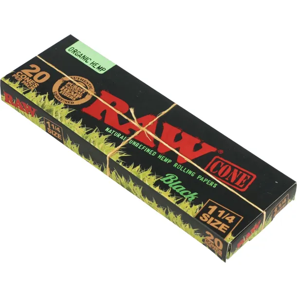 Bletki RAW Black Organic Cone 1 1/4 BOX 20 szt.