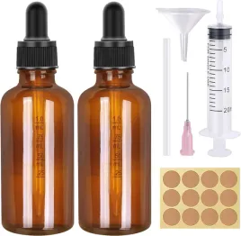 butelka-z-brazowego-szkla-z-pipeta-do-perfum-olejkow-strzykawka-lejek-2-szt