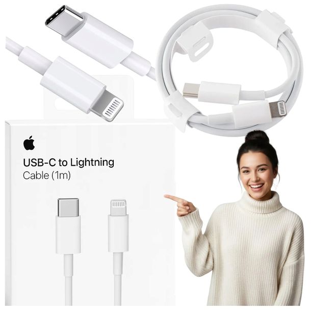 ORYGINALNY KABEL USB-C LIGHTNING DO IPHONE APPLE 1M SZYBKIE ŁADOWANIE 20W