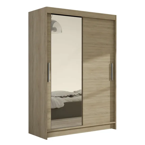Szafa przesuwna Miami VI z lustrem 120cm - pojemna garderoba - SONOMA
