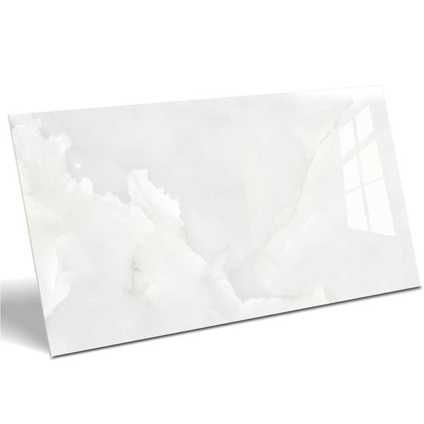 GRES 60x120 POŁYSK PŁYTKI ŁAZIENKOWE PODŁOGOWE ONYX HAWAI BIAŁY MARMUR DUŻE