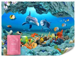 fototapeta-do-pokoju-dziecka-ocean-delfiny-rafa-koralowa-ryby-3d-350x256