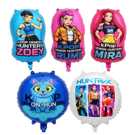 balony-huntrix-zestaw-5-szt-foliowe-hel-demon-hunters-zoey-rumi-urodziny