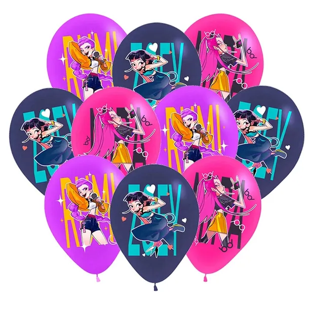 Balony Huntrix na URODZINY Demon Hunters balony 18 szt Zoey Rumi Mira HEL