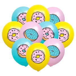 balony-na-urodziny-rozowe-niebieskie-zolte-z-donutami-balon-donut-zestaw
