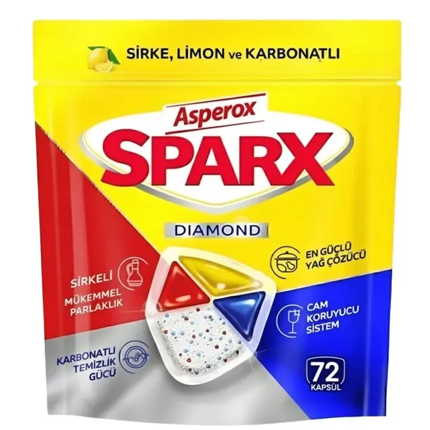 KAPSUŁKI DO ZMYWARKI Asperox Sparx 3w1 Diamond 72szt.