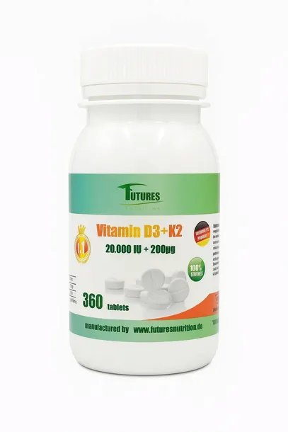 Futures Witamina d3 20000 k2 200 360t zdrowe kości stawy samopoczucie
