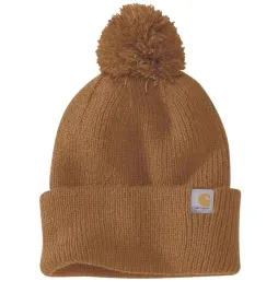 czapka-z-pomponem-carhartt-cuffed-beanie-brown-brazowa
