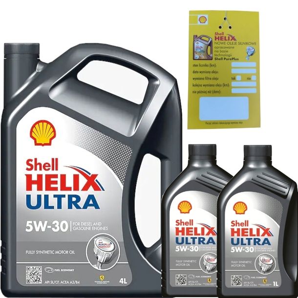 SHELL HELIX ULTRA 5W30 A3/B4 6L BMW LL-01 VW 502 00/ 505 00 + ZAWIESZKA