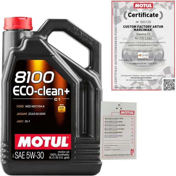 MOTUL 8100 ECO-CLEAN+ 5W30 5L JAGUAR STJLR.03.5005 + ZAWIESZKA