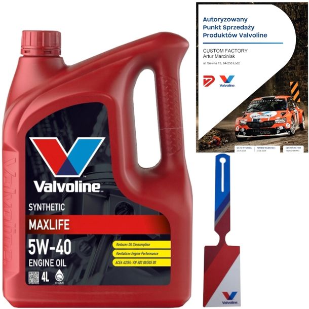 VALVOLINE MAXLIFE 5W40 4L VW 502 00/ 505 00 MB 229.3 + ZAWIESZKA