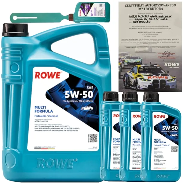 ROWE HIGHTEC MULTI FORMULA 5W50 8L BMW LL-04 + ZAWIESZKA