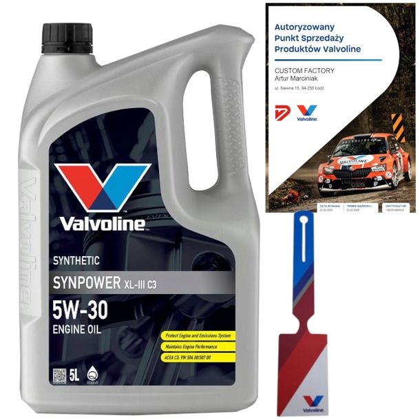 VALVOLINE SYNPOWER XL-III C3 5W30 5L BMW LL-04 MB 229.51 + ZAWIESZKA