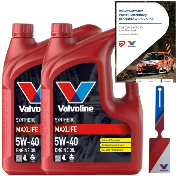 VALVOLINE MAXLIFE 5W40 8L VW 502 00/ 505 00 MB 229.3 + ZAWIESZKA