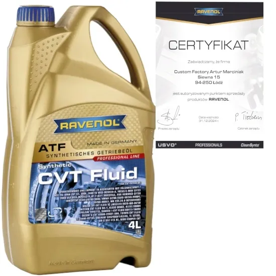 RAVENOL ATF CVT FLUID 4L - OLEJ PRZEKŁADNIOWY SKRZYNIA BEZSTOPNIOWA