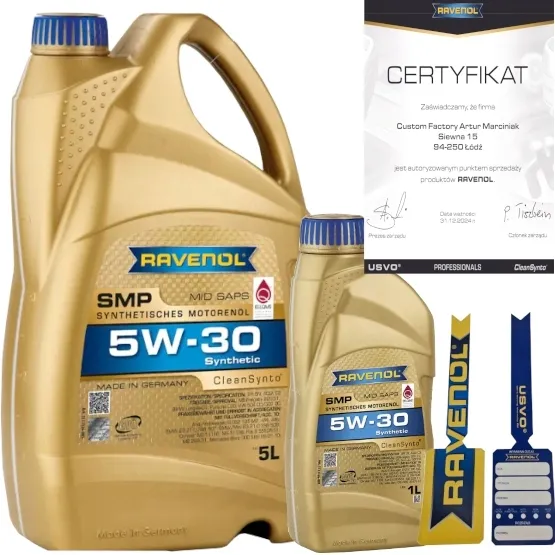 RAVENOL SMP 5W30 10L BMW LL-04 VW 504 00 VW 507 00 MB 229.51 + ZAWIESZKA