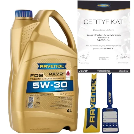 RAVENOL FDS 5W30 4L A5/B5 FORD WSS-M2C913-D RN0700 + ZAWIESZKA